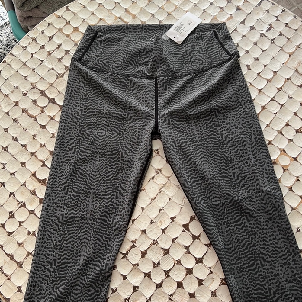 Varley Black Patterned High-Waist Leggings